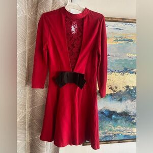 Philipp Plein Women Mini RED Dress Size S Bow Black